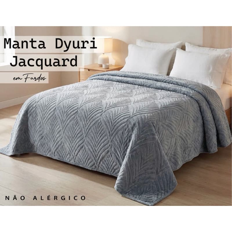 Manta Casal Coberta Flannel Microfibra Toque Macio  Dyuri Jolitex Ternille 1,80x2,20m
