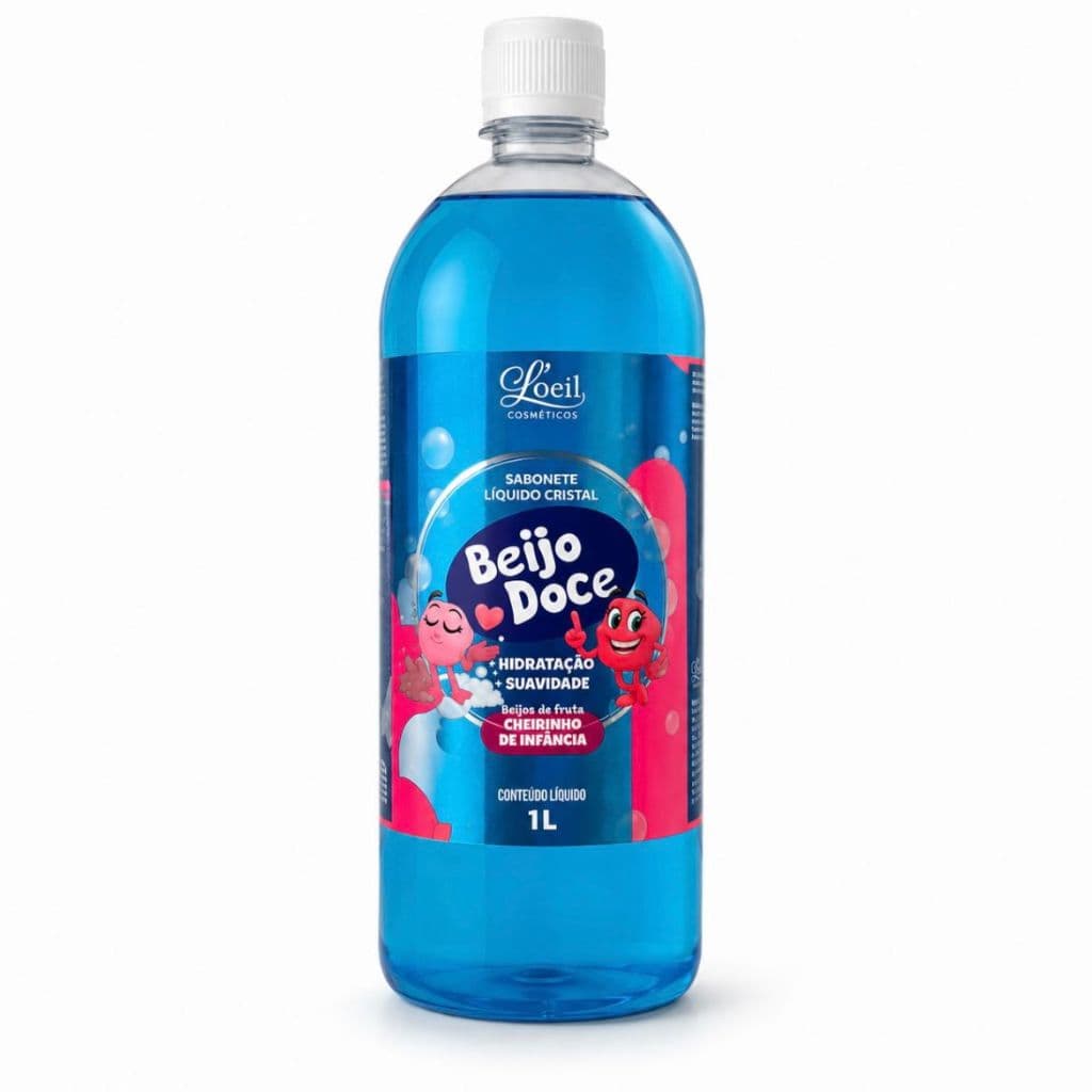 Sabonete Líquido Beijo Doce 1L Loeil Limpeza Suave e Hidratante