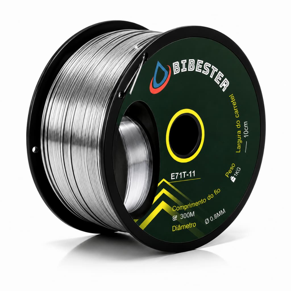 Arame De Solda Mig Uso Sem Gás 0,80mm 1kg Rolo Tubular E71T-11 Bibester