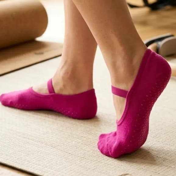 Meia Feminina Selene Pilates Vies e Hidro Antiderrapante Algodão Queima de Estoque
