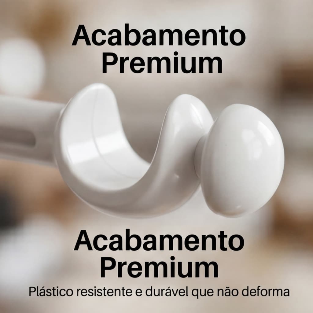 Kit com 2 Suportes e Ponteiras para Varão de Cortina de 19mm ou 28mm em Plástico – Diversas Cores