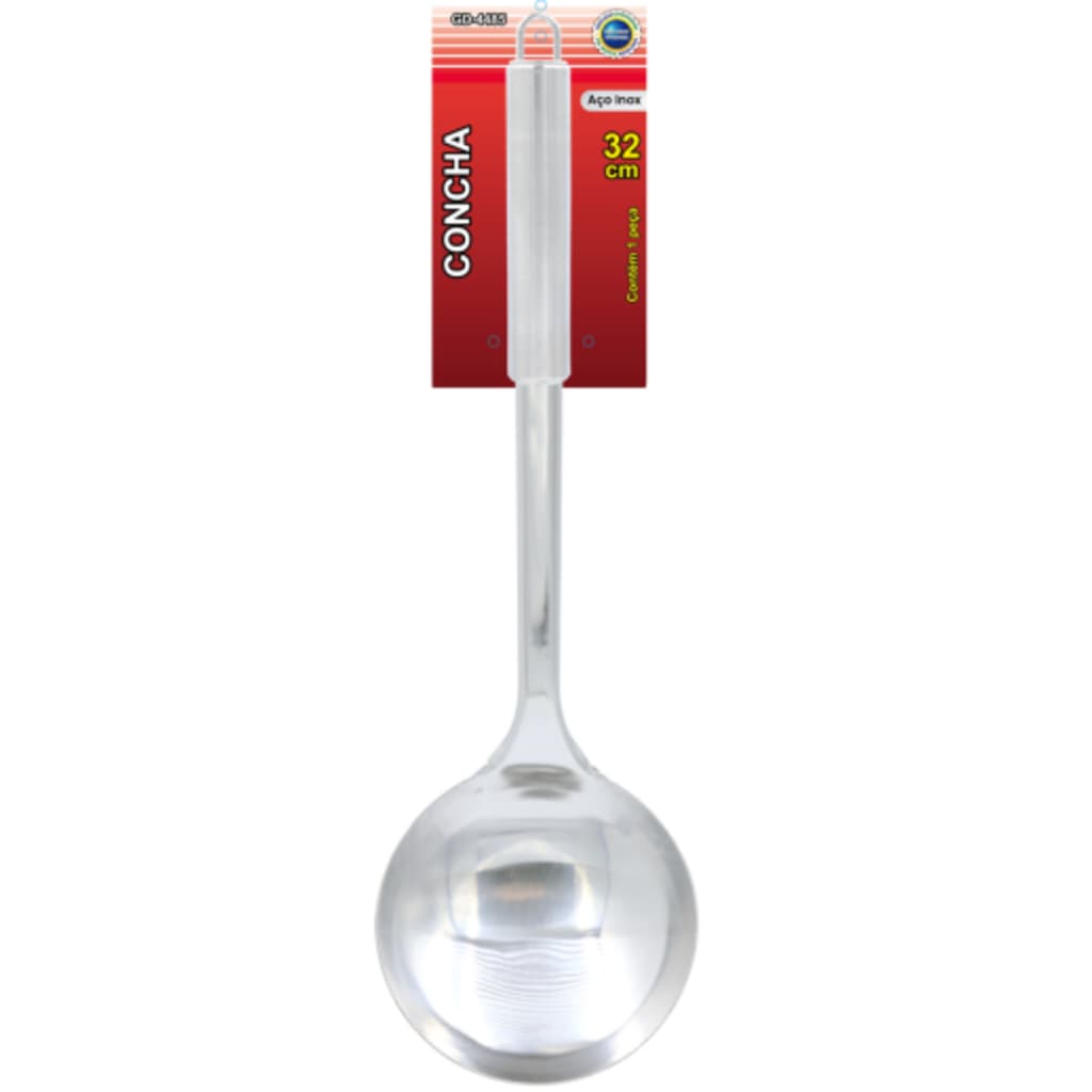 Concha Inox 32cm Profissional | Utensílio de Cozinha Resistente para Servir Feijão, Sopas e Caldos