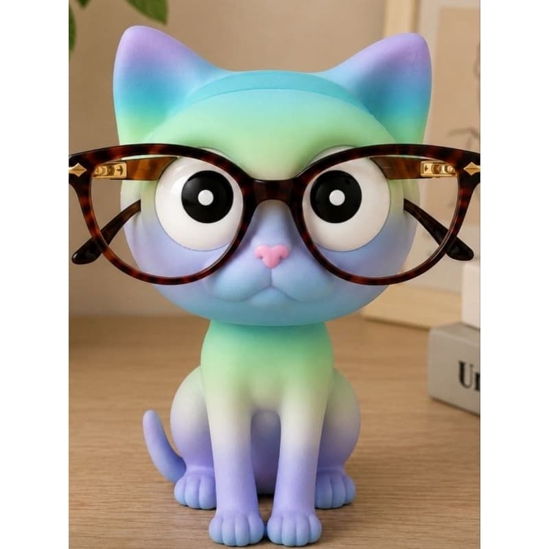Porta Óculos Gatinho Decorativo | Organizador de Mesa Criativo, Moderno e Fofo para Casa e Escritório