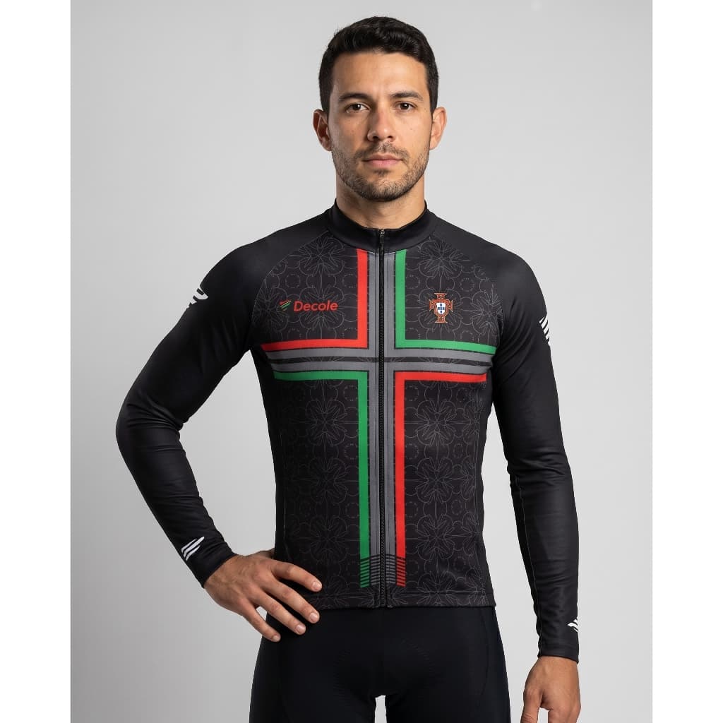 Camisa Ciclismo Copa Portugal Manga Longa Decole Uv Bike Mtb