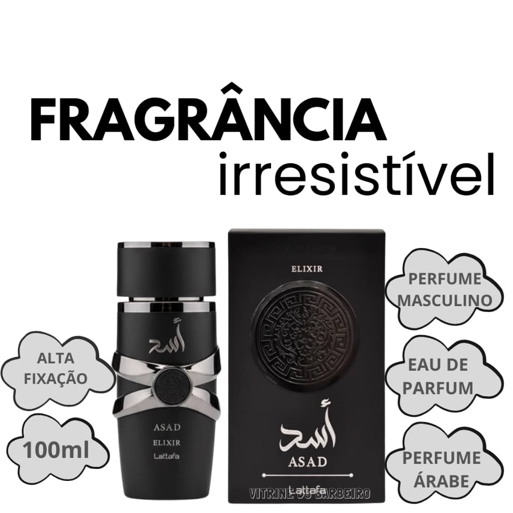 Perfume Asad Elixir 100ml Notas Orientais Com Longa Fixação!