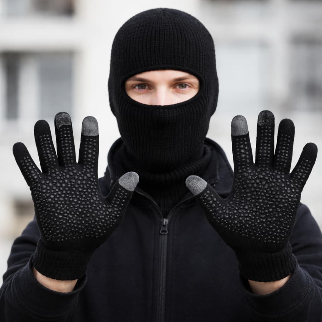Balaclava Toca Ninja Bala clava Motoqueiro + Luva de Frio Touch Screen Antiderrapante