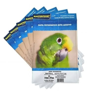 Papel Fotográfico Adesivo A4 Glossy 115g 300 Folhas Masterprint Cor Branco PROMOÇÃO!!!!!