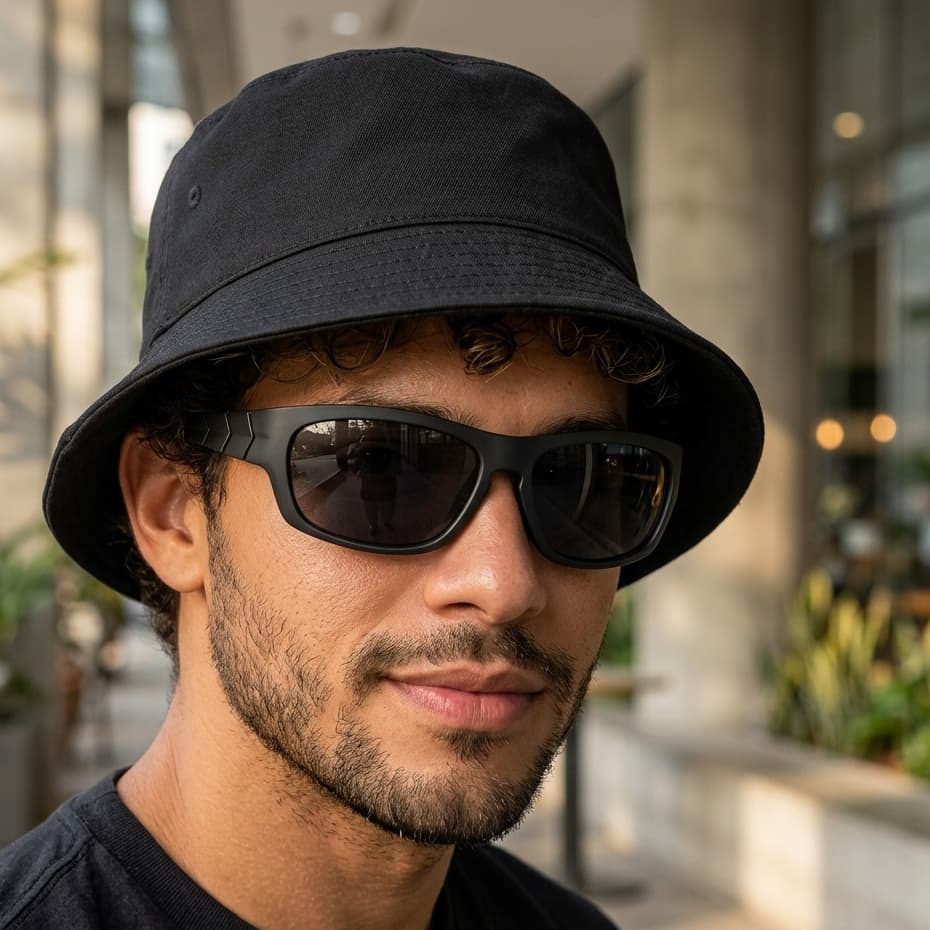 Bucket Hat Adulto Unissex + Óculos Solar MD-52 UV400 Esportivo Leve Confortável Para Passeios