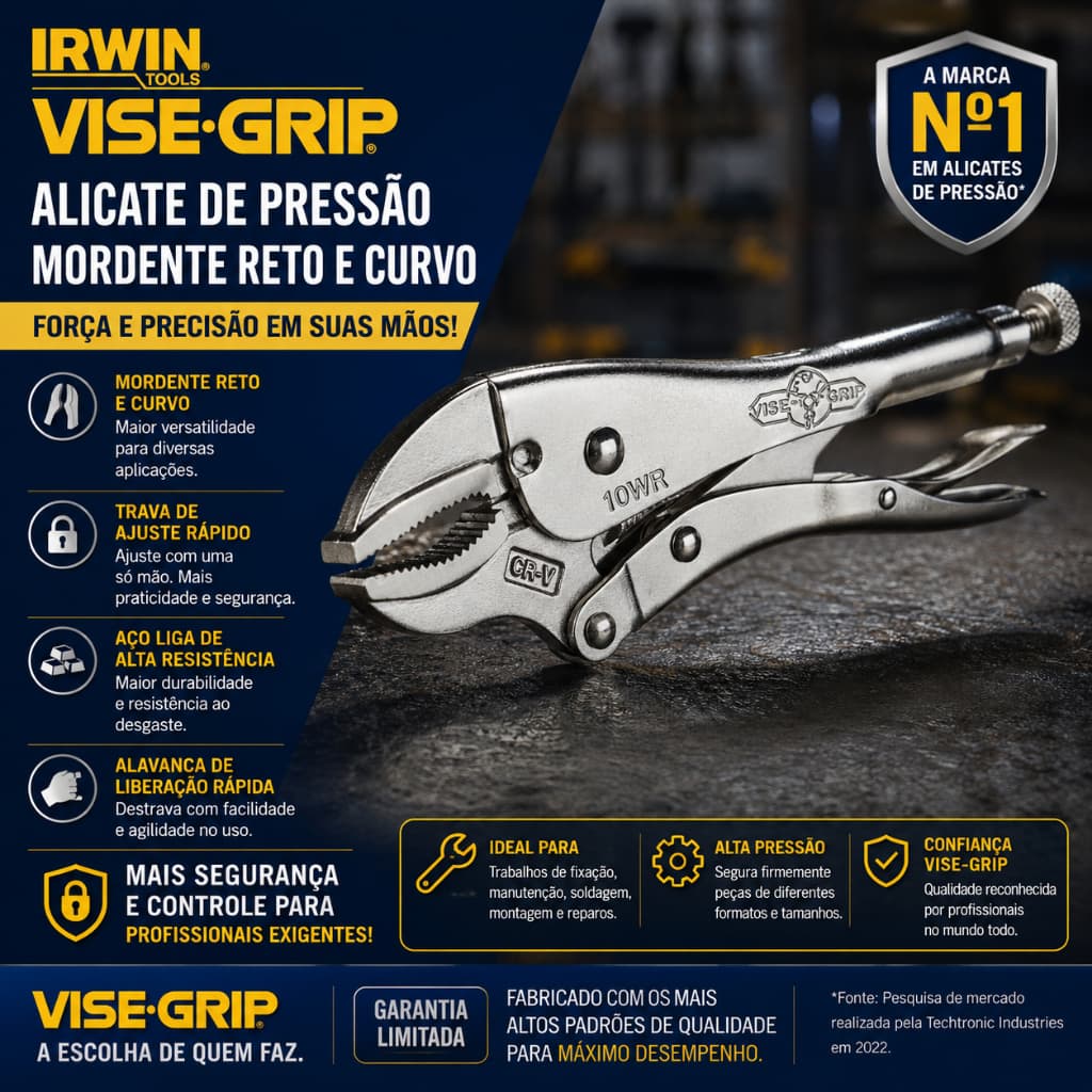 Alicate De Pressão Mordente Reto E Curvo Vise-grip