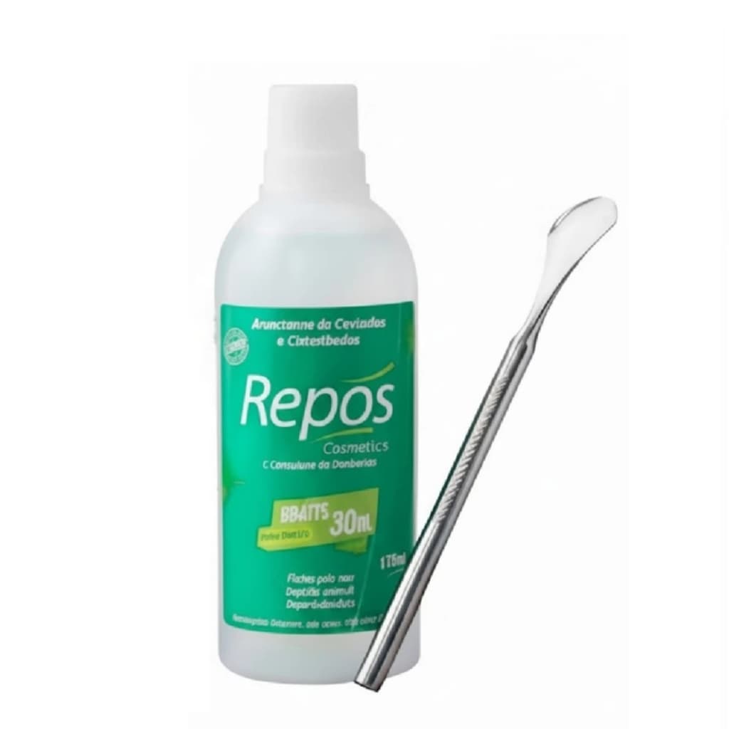 Amaciante de Cutículas e Calosidades 150ml Repos + Espátula Ref 222 em Aço Inox