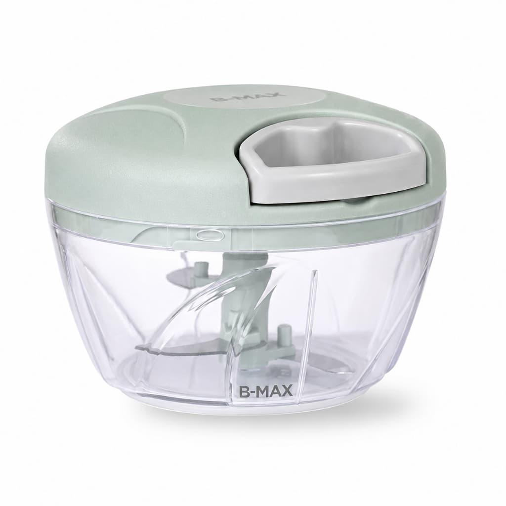 Mini Processador De Alimentos Manual 500ml Triturador De Alho Cebola Temperos 3 Lâminas Inox Promo