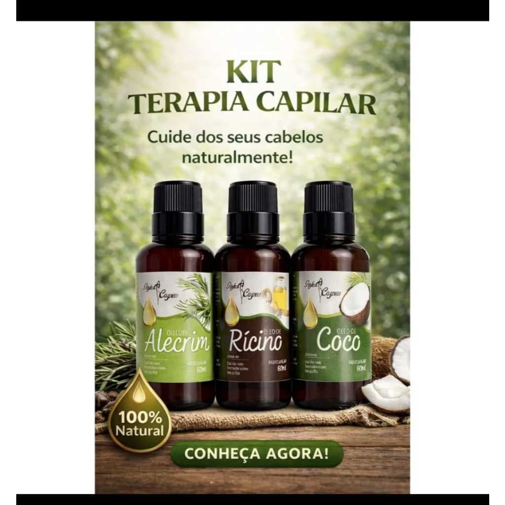 Kit Terapia Capilar Óleo de Coco + Rícino + Alecrim 60ml