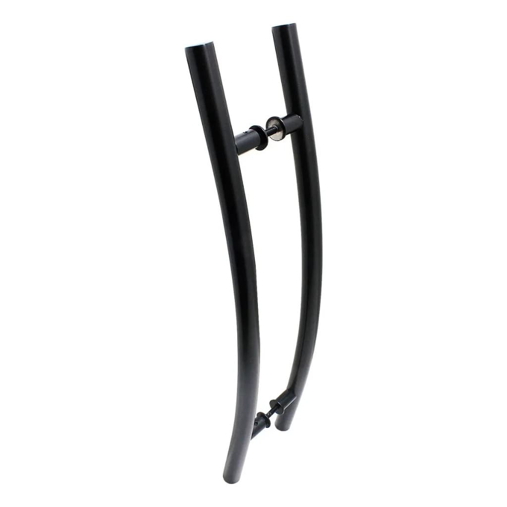 Puxador Tubular Curvo Meia Lua 60 Cm Aço Cor Preto