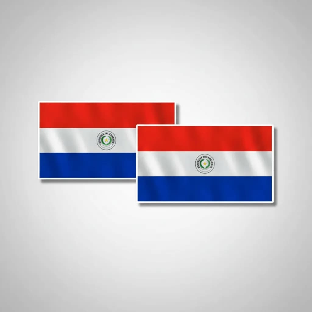 Kit 2 Adesivos Bandeira Paraguai Vinil Prova D'água Carro