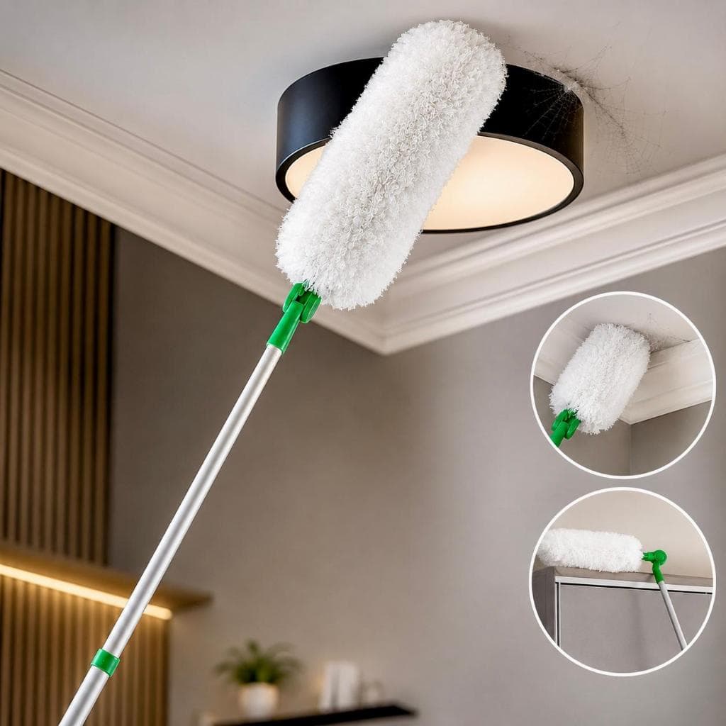 Retentor De Pó Limpeza Ákora Espanador Teto Móveis Altos com Cabo Regulável Daxxen® – Ákora