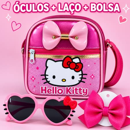 Kit Infantil menina  Bolsa  + Óculos infantil+ Laço de Cabelo Menina Presente, dia das crianças