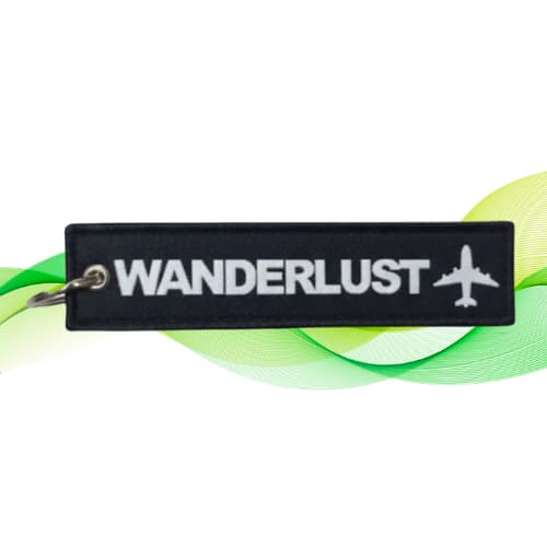 Chaveiro Tag Wanderlust Aviação Mochila Mala Viagem Preto Premium - Envio Express