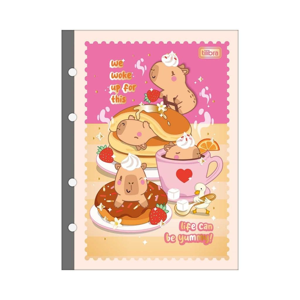 Refil CapyClub Tamanho Colegial 17,7 x 24 cm 80 Folhas para Fichário e Caderno Argolado - Tilibra