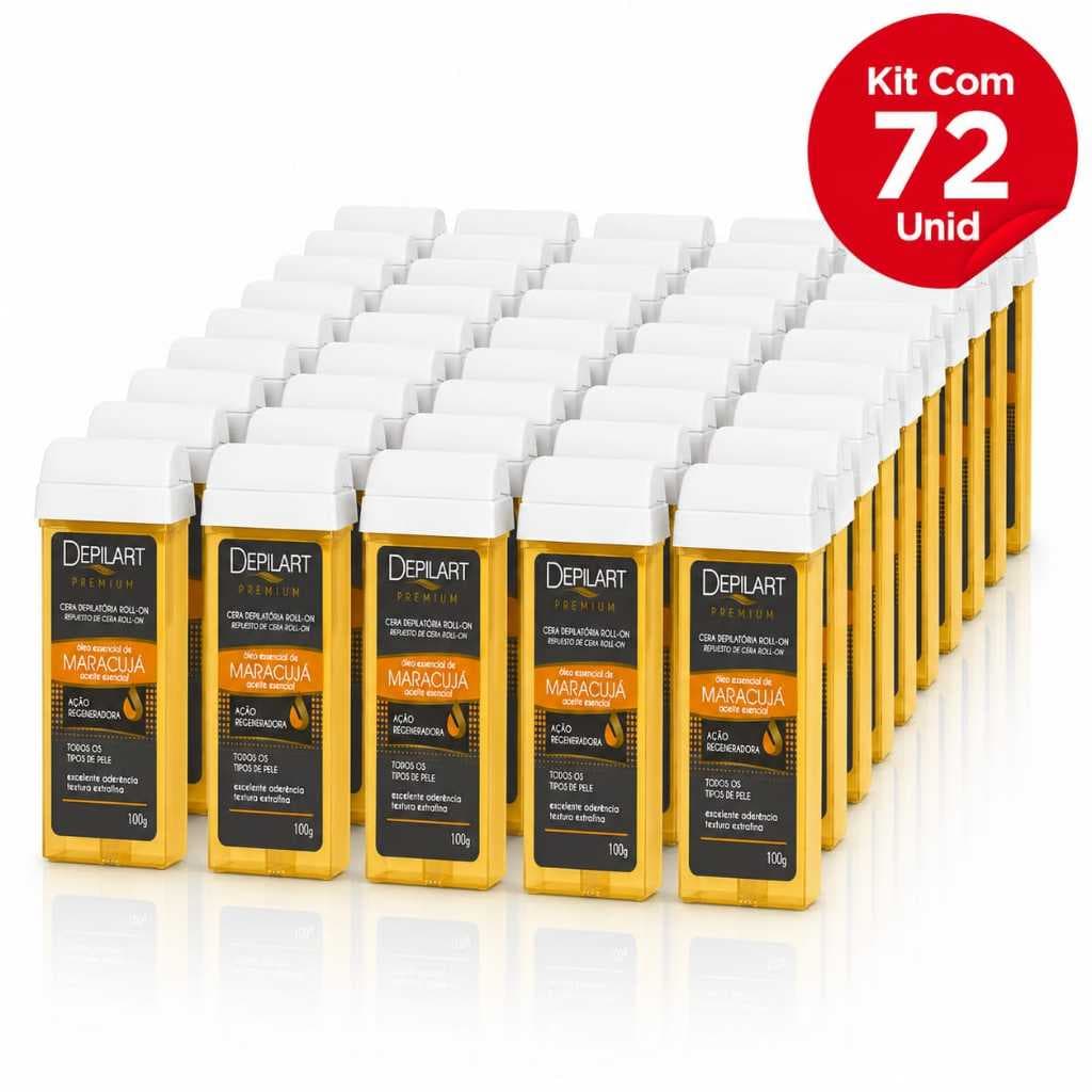 Kit 72un Cera Roll-on Depilart Premium Maracujá 100g – Depilação Fácil, Rápida e Eficiente