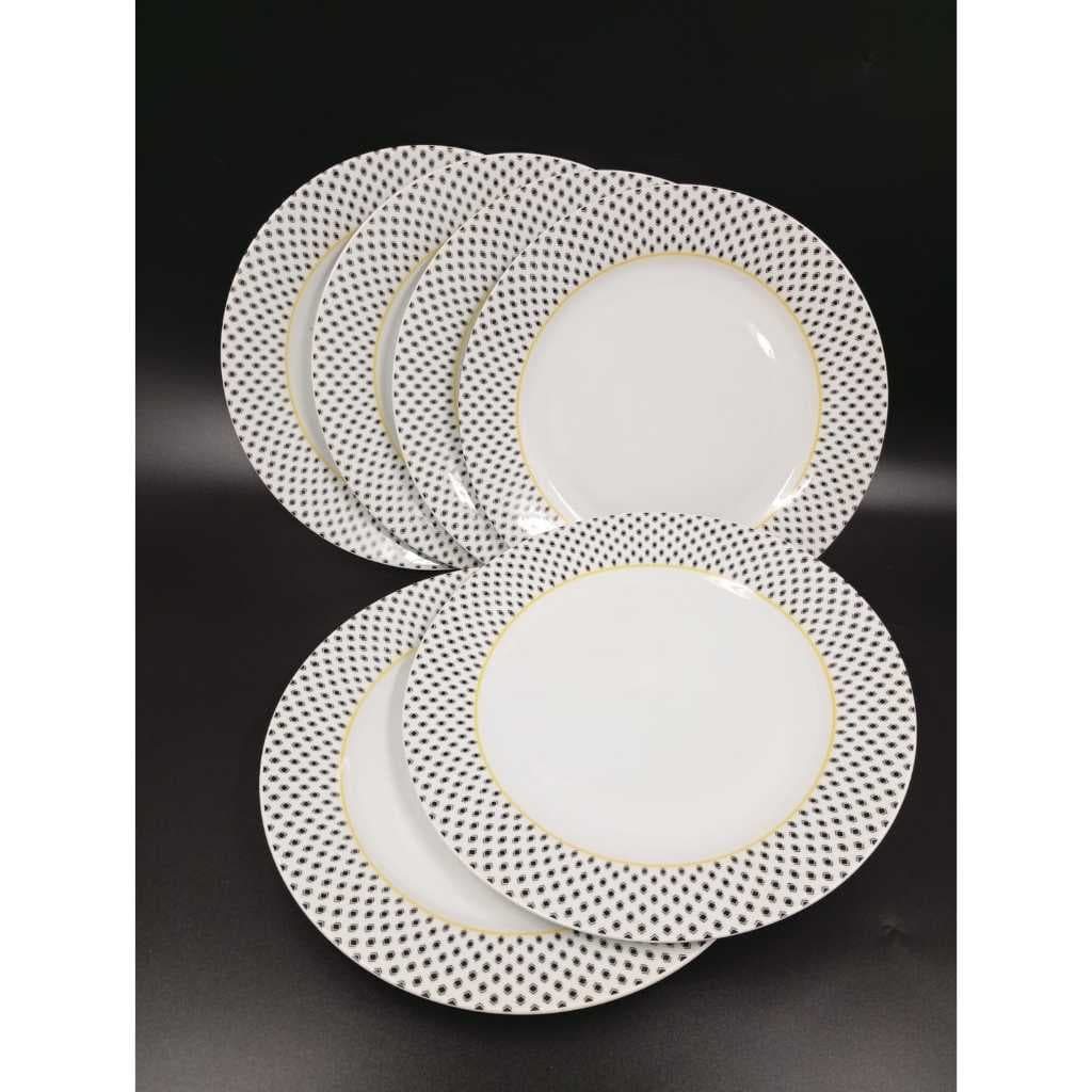 Prato Raso De Porcelana Elegancia e Sofisticaçao Para Sua Mesa Casanbiente 6 Unidades