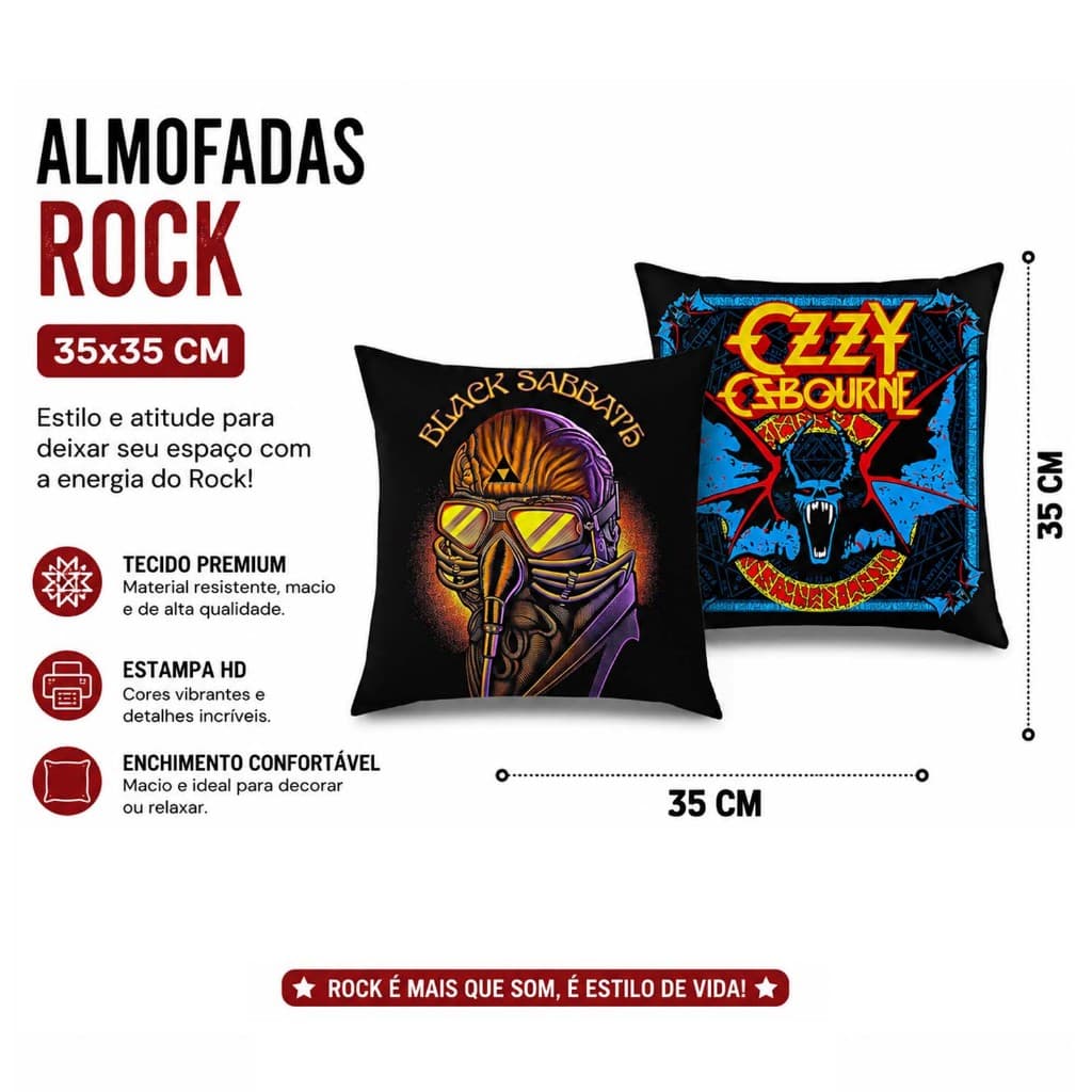 Almofada Decorativa Banda de Rock - Black Sabbath