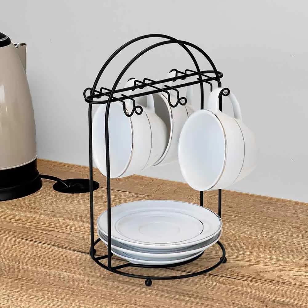 Suporte Xícaras De Café Chá Pires Ganchos De Mesa Organizador Premium Resistente Cantinho do Café