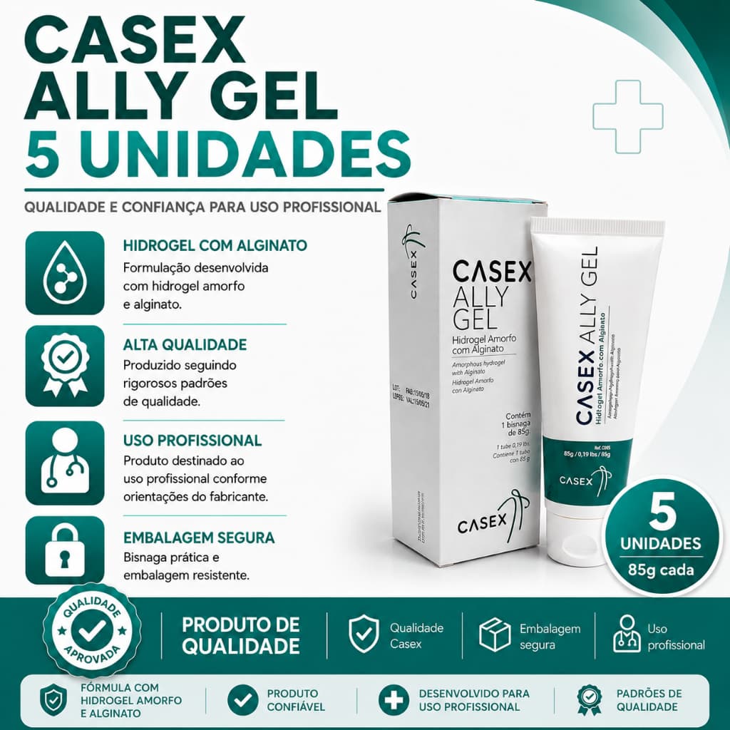 Kit c/ 5 Pomadas Hidrogel com Alginato 85g - Casex