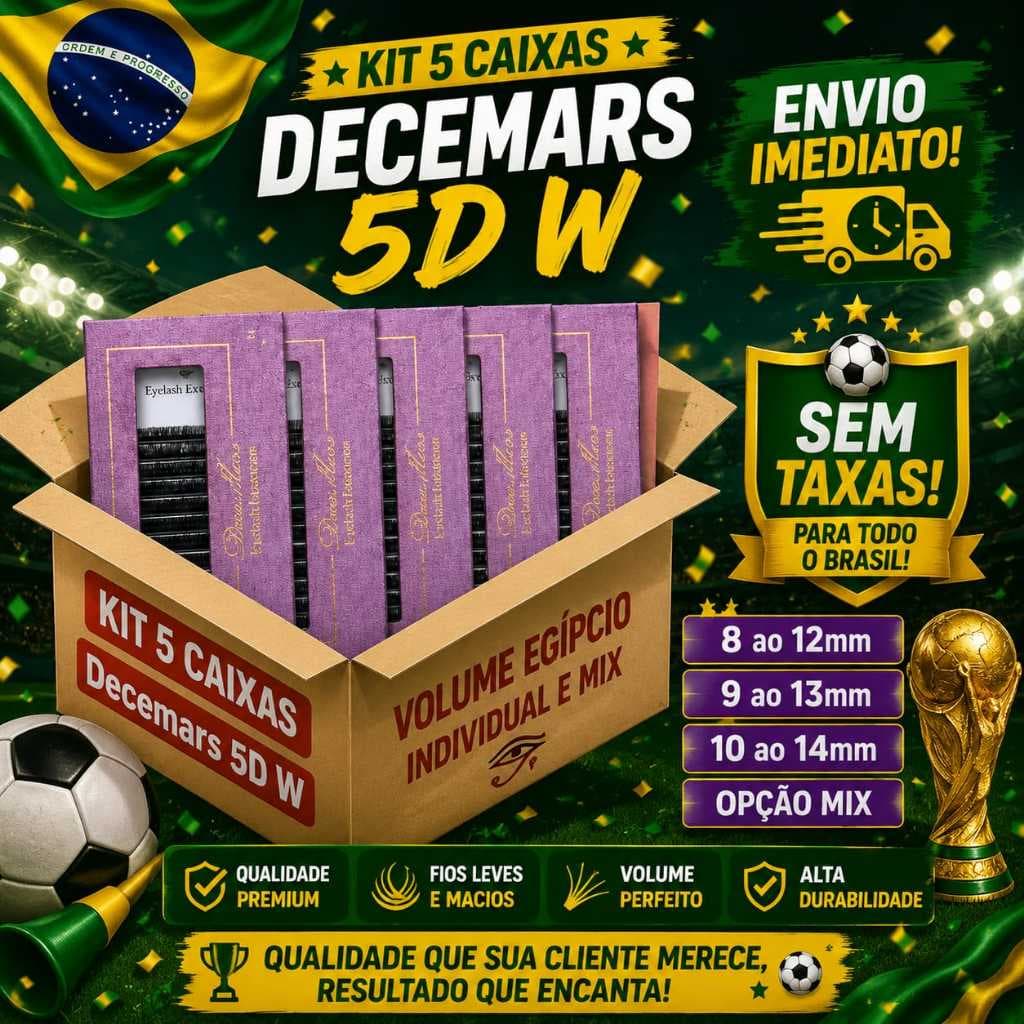 KIT 5 CÍLIOS DECEMARS 5D - ENVIO IMEDIATO