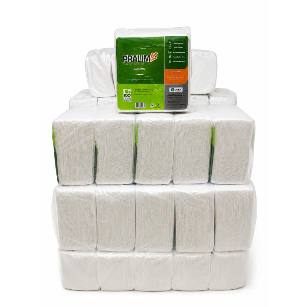 Pralim pano p/ Mecânica Pesada Pralim Alvejado Industrial Branco 29x29cm c/ Alta Absorção 100 Unidades