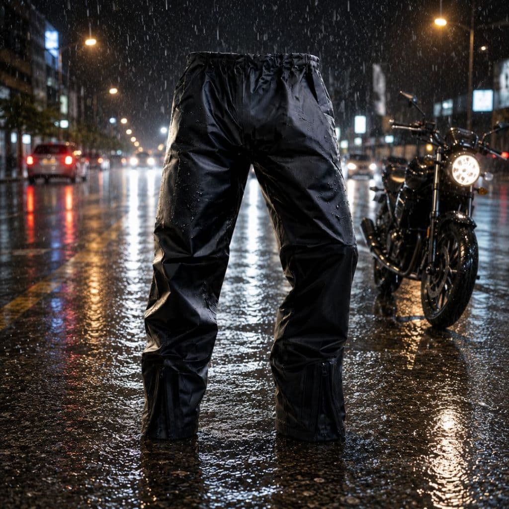 Calça de Motoqueiro Grossa Impermeável Reforçada Flexível Pvc a Prova de Agua com Zíper na Barra