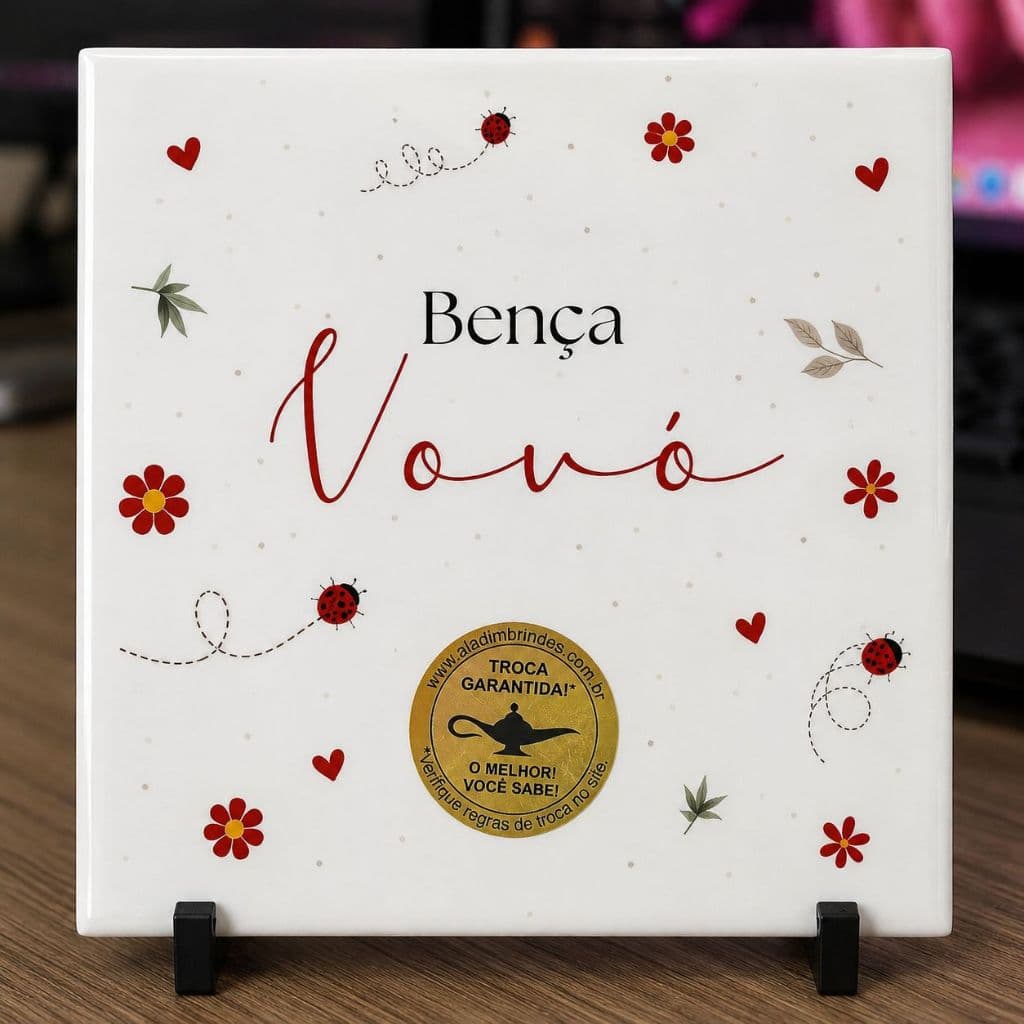 Azulejo Personalizado com Foto Frase ou Logo | Presente Criativo Decorativo Sublimado