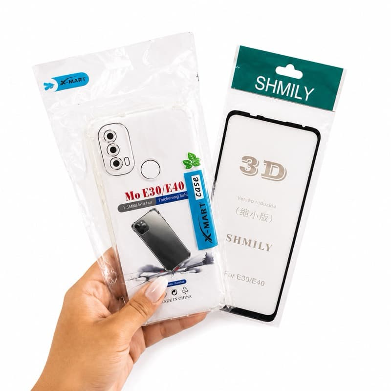 Kit Proteção Completa para  E30  Anti-Impacto + Película 3D de Vidro temperado.