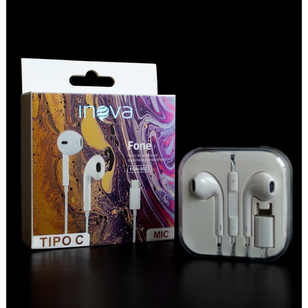 Fone de Ouvido com Fio Tipo C com Microfone Inova FON-9923