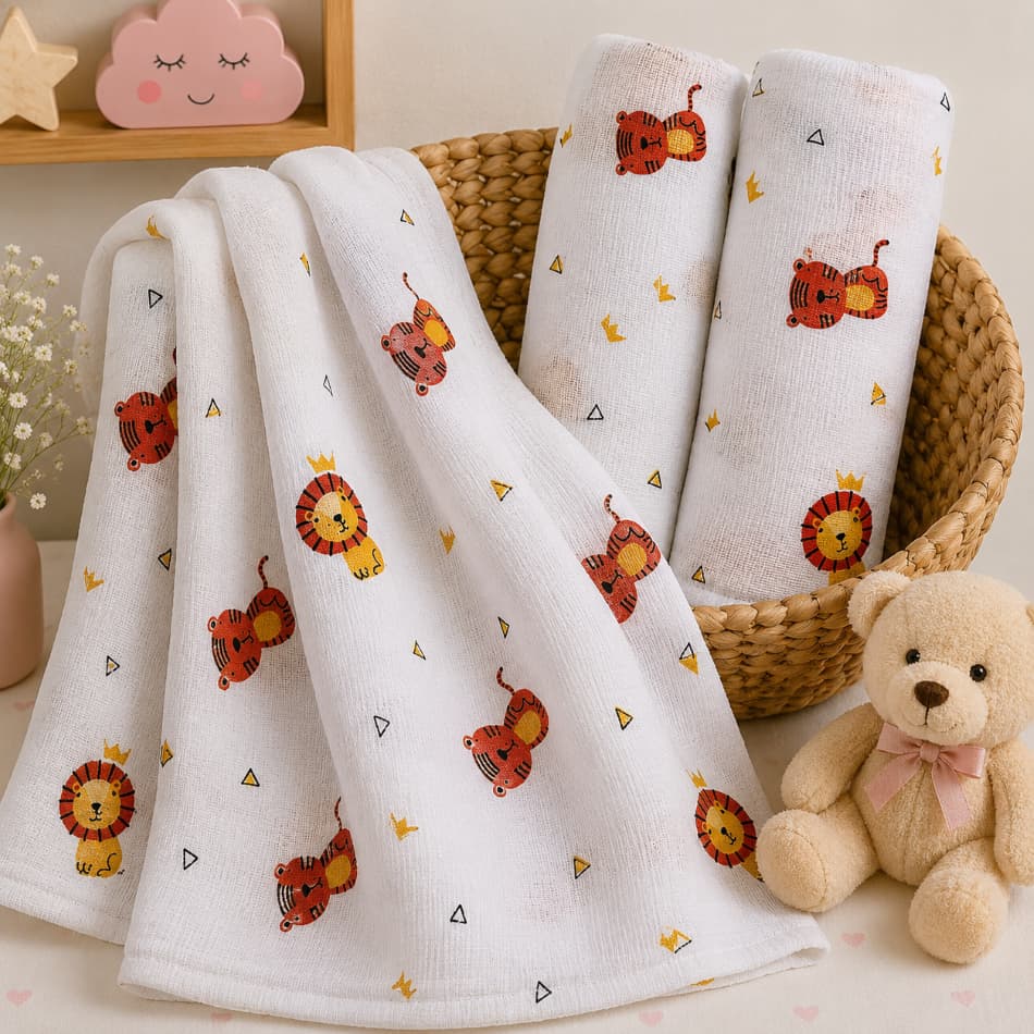 Kit 3 Fralda Pano De Ombro com Bainha Bebe Maternidade 100% Algodão Enxoval Macio Higiene