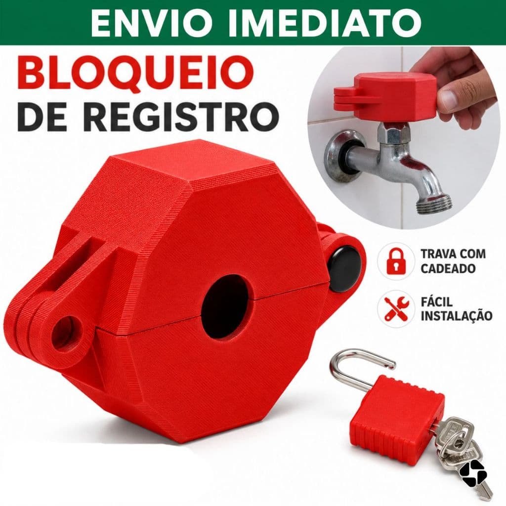 Bloqueio Válvula Registro Gaveta Globo 1" A 2,5" NR10 NR12 LOTO