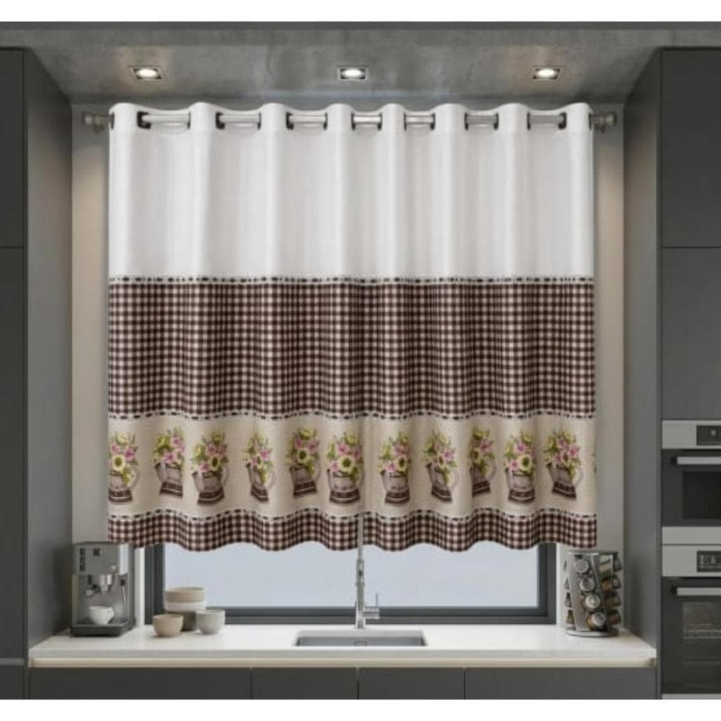✨ Cortina Oxford Estampada Sem Forro 🌸 Para Cozinha e Área Gourmet 📐2,50 x 1,40 ✨