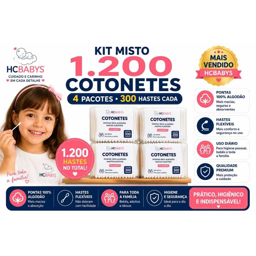 Kit MISTO HCbabys 1.200 COTONETES