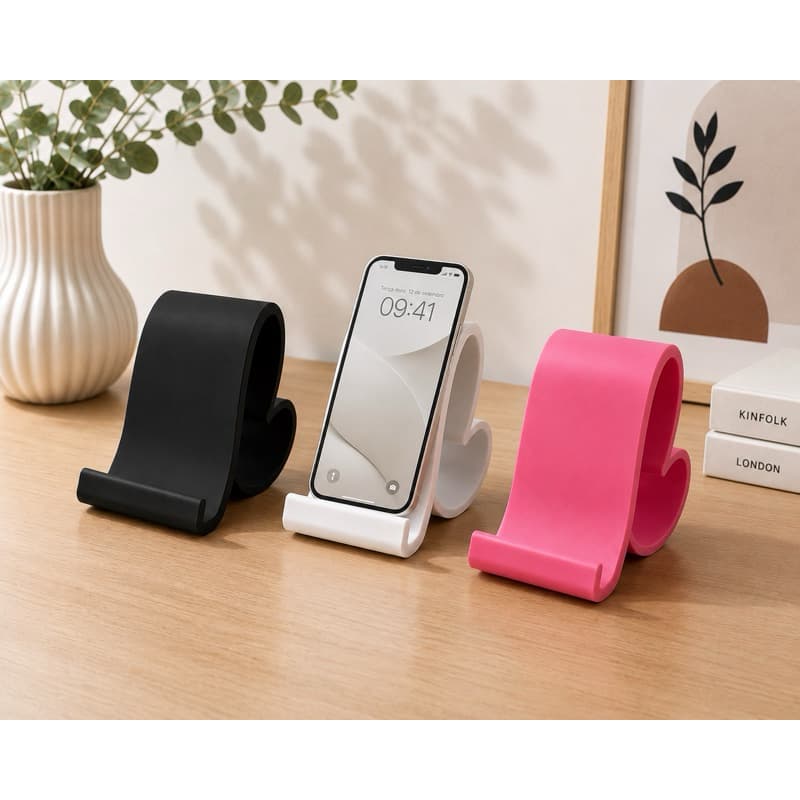 Suporte de Celular Coração Porta Celular de Mesa para iPhone Android Presente Criativo