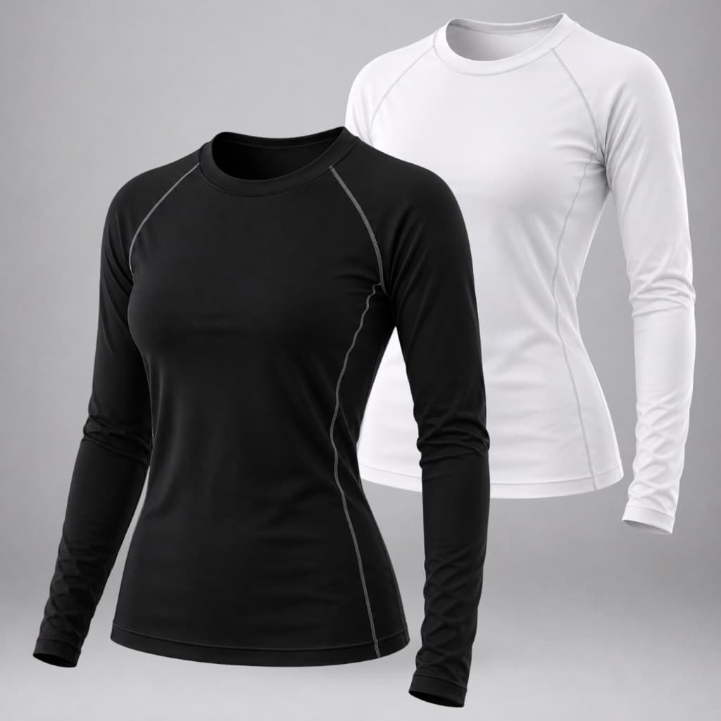 Kit 2 Camisas Térmicas Femininas Manga Longa Proteção UV50+ Segunda Pele Dry Fit Blusa Academia Praia Corrida Savancini