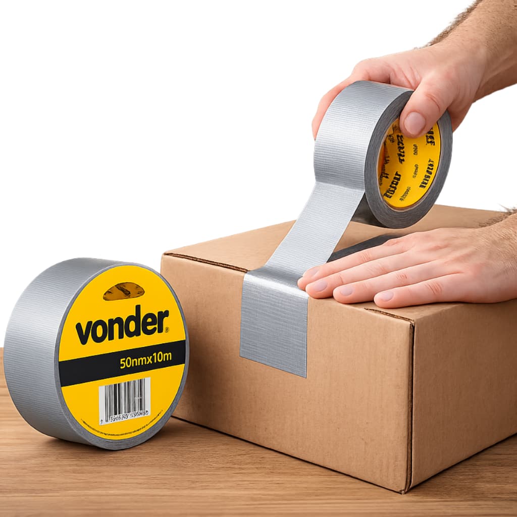 Fita SilverTape Adesiva Reforçada 50mmx10 Metros Prata Vonder Materiais Náuticos Vedação Isolamento