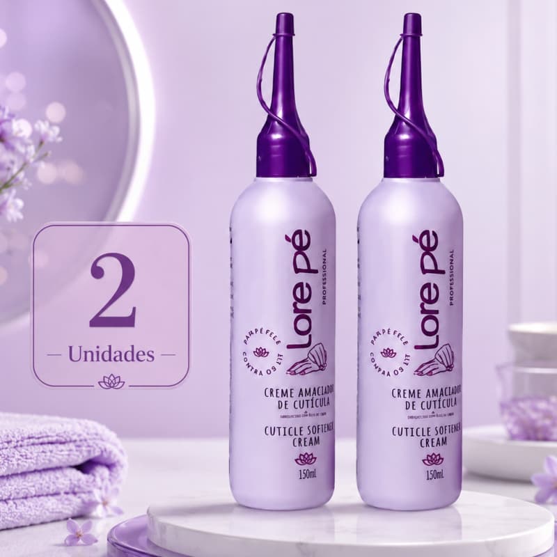Kit 2 Amolecedor De Cutículas Cuidado Das Unhas Lore Pé Amolecimento Rápido E Hidratação Profunda