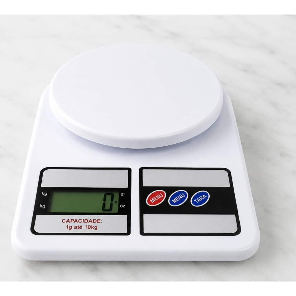 Balança Digital Cozinha até 10kg Alta Precisão Função TARA–Dieta-Culinária-Confeitaria-Nutrição
