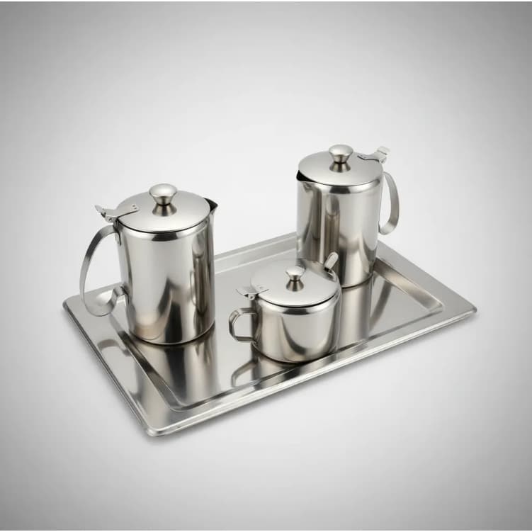 Kit Aço Inox Café Leite Chá Luxo Glamour 4 Peças