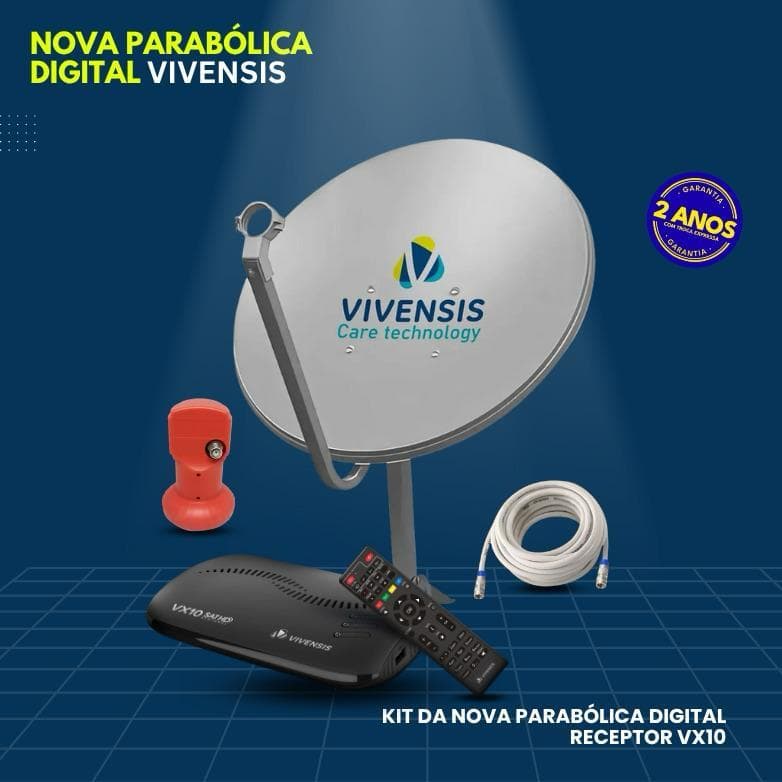 kit completo da nova parabolica digital canais  em Hd sistema via satelite