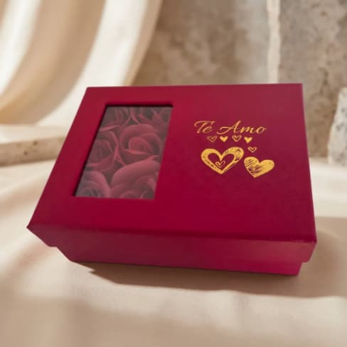 Caixa De Presente Luxo Premium Rígida Rosa Eterna