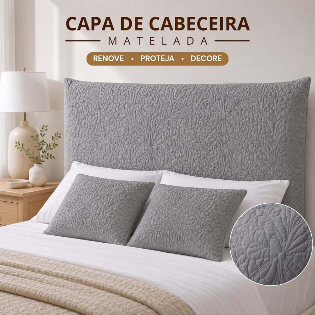 Capa de Cabeceira Matelada Tecido Macio Cama Solteiro, Padrão, Queen e King