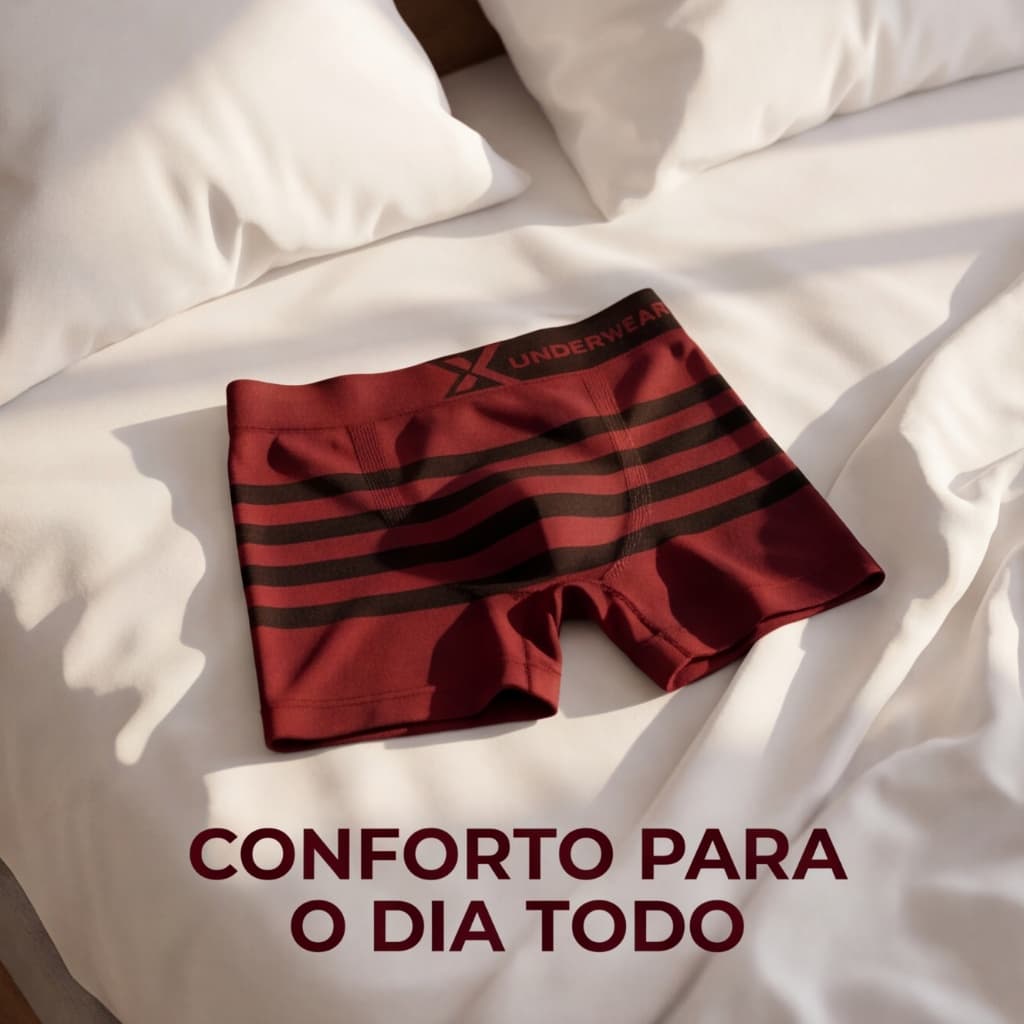 Kit com 12 Unidades de Cueca Estampada Masculina Confortável