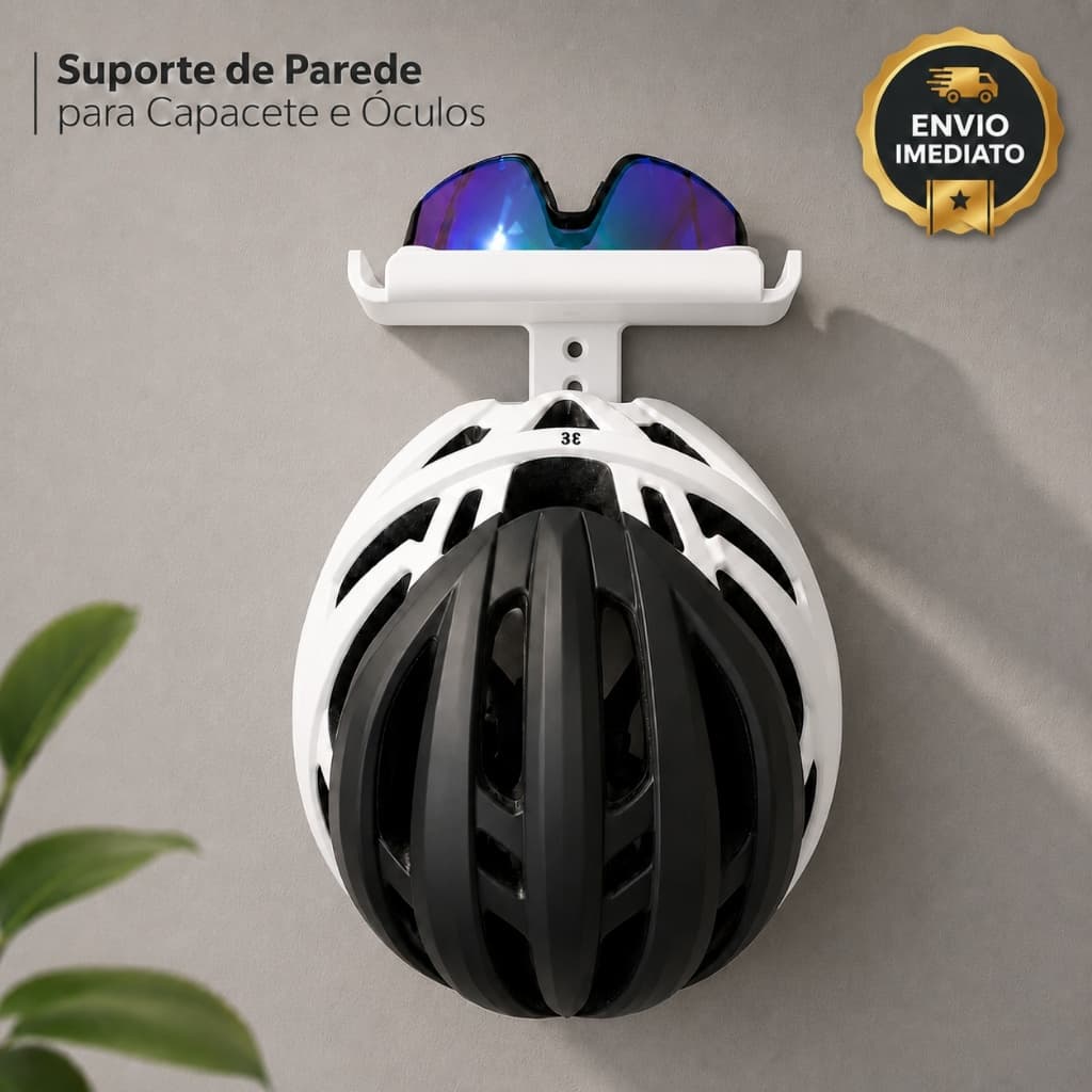 Suporte para Capacete e Óculos de Bike Ciclismo Organizador com Parafusos e Buchas