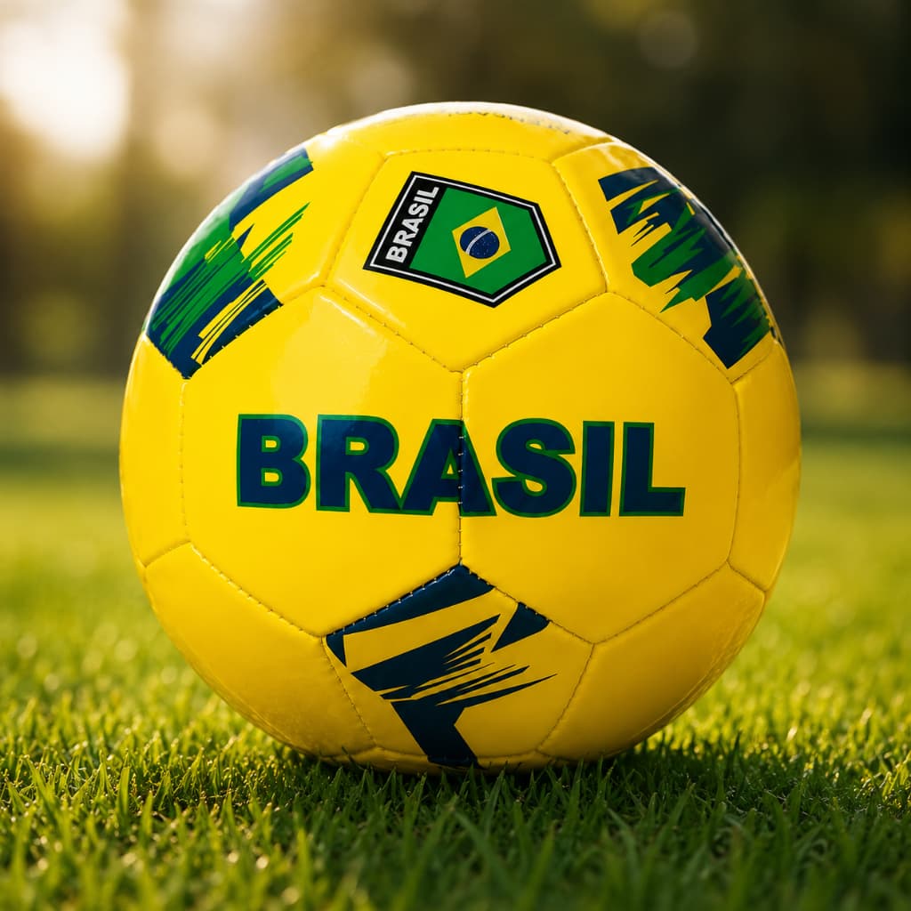 Bola de Futebol Brasil Copa do Mundo 2026 N5 Amarela Oficial Resistente para Jogos Treinos e Lazer