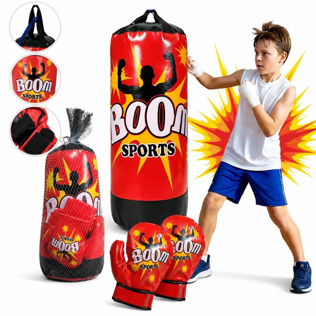 Kit Saco De Pancada Com Luva Infantil Boxe Presente Criança